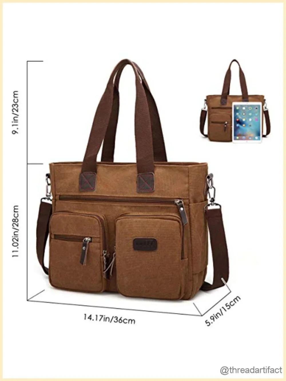 Canvas Top Handle Satchel Handbag Shoulder Bag Messenger Tote Purse Crossbody